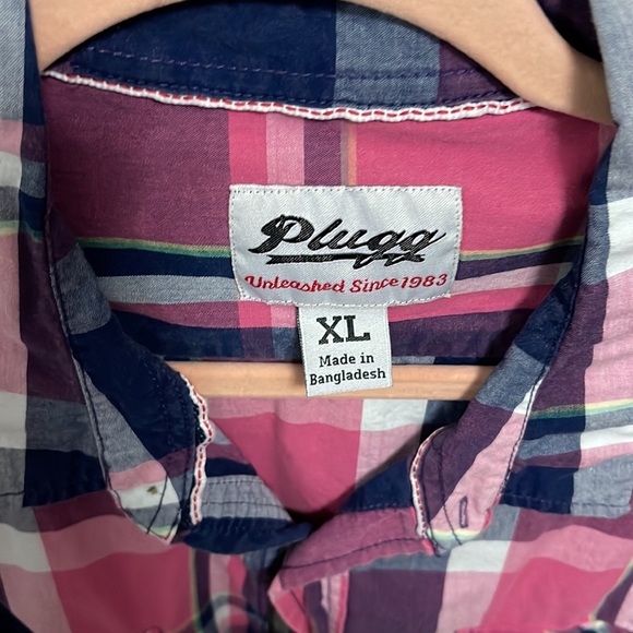 Pink and blue flannel shirt - Picture 2 of 5